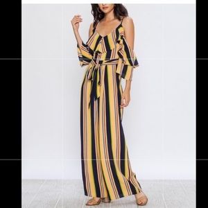 Striped Yellow and Black Jumpsuit